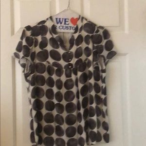 Banana republic puff sleeves polka dot blouse